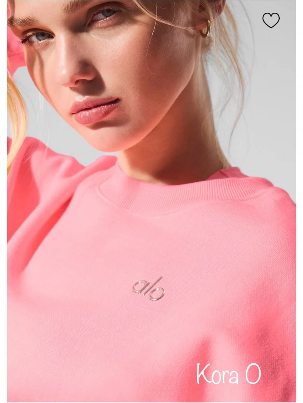 ALO Accolade Crew Neck Pullover Neon Bubblegum M